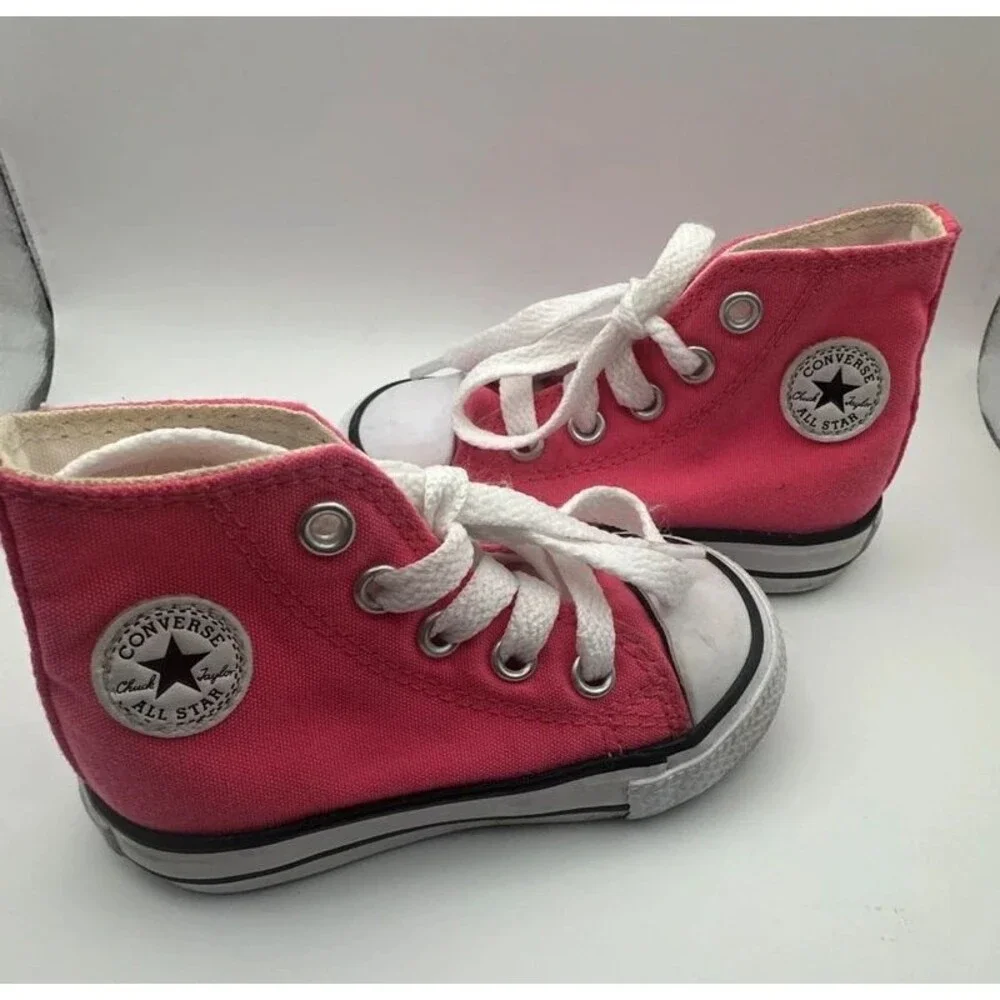 Converse Chuck Taylor All Star High Top Sneakers Pink Toddler Size 4